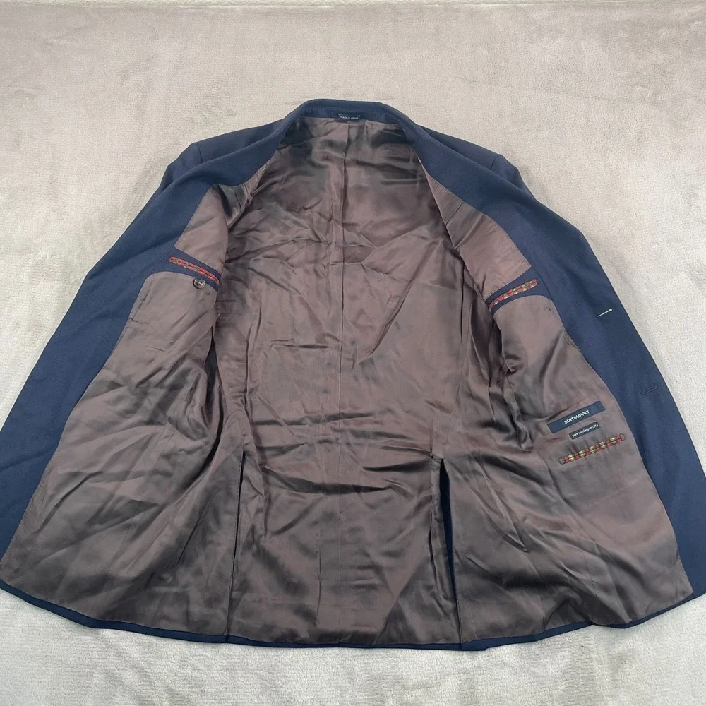 SuitSupply‎ 2-Button 120's Wool Suit 40L Blue Trousers 33x34 Surgeons Cuffs CEO
